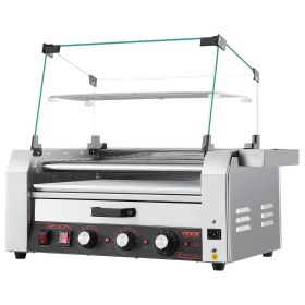 18 Hot Dog 7 Roller Electric Grill Cooker Machine Bun Warmer Cover 1200W