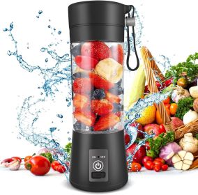 Portable Blender, Personal Size for Shakes and Smoothies with 6 Ultra Sharp Blades, Personal Blender USB Rechargeable Magnetic for Travel, Office (COLOUR: BLACK)